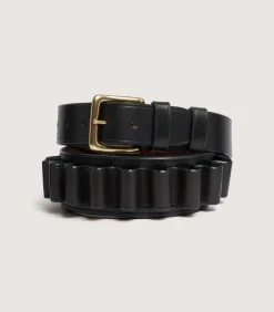 12 Gauge Bridle Leather Cartridge Belt In Dark Brown-Purdey New