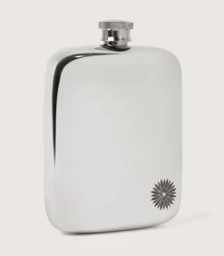 6 Oz Pewter Hip Flask With Sporter Engraving In Steel-Purdey Best