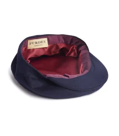 Litton Short Peak Loden Cap In Navy-Purdey Hot