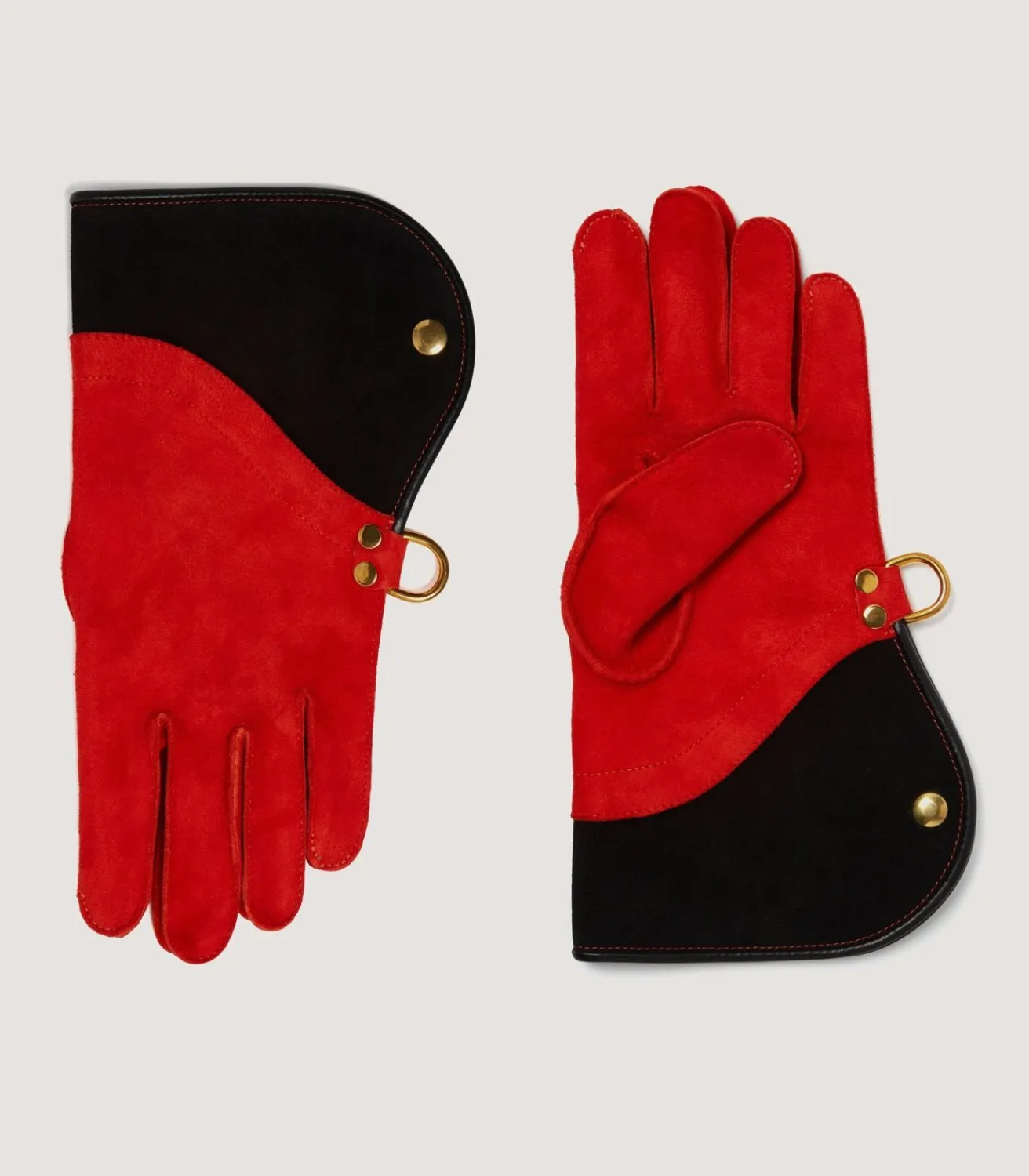 Long Falconry Glove Single Thickness - Black & Orange In Black-Purdey New