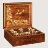 Marquetry Box With Silver Cups In Natural-Purdey Clearance