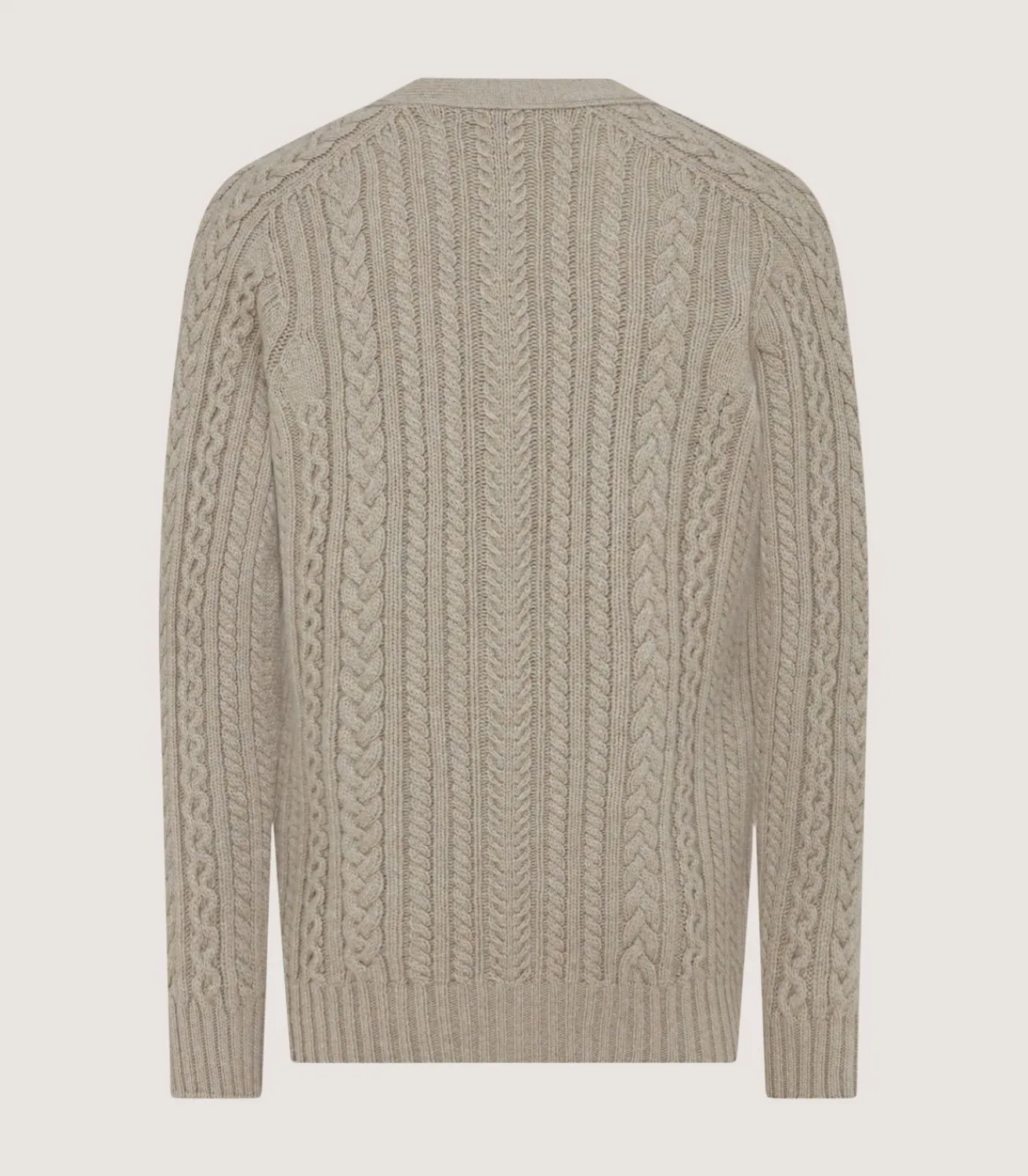 Men'S Cashmere Cable And Rib V Neck Cardigan In Drab-Purdey Clearance