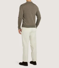 Men'S Cashmere Duke Polo In Taupe-Purdey Hot