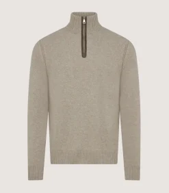 Men'S Cashmere Quarter Zip Sweater-Purdey Best