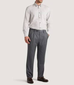Men'S Cotton Cashmere Button Down Shirt-Purdey Sale