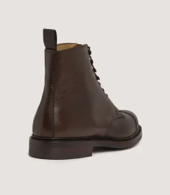 Men'S Grain Leather Boot In Dark Brown-Purdey Discount
