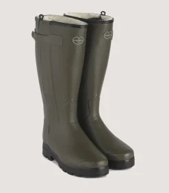 Men'S Le Chameau Chasseur Wool Lined Boot In Dark Green-Purdey Discount