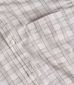 Men'S Light Cotton Check Button Down Shirt In Taupe-Purdey Best