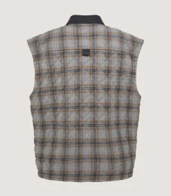 Men'S Padded Barn Gilet In Flannel Grey-Purdey