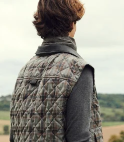 Men'S Padded Barn Gilet In Flannel Grey-Purdey