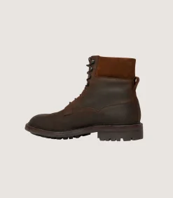 Men'S Rough Out Nubuck Collared Boot With Commando Sole-Purdey Sale