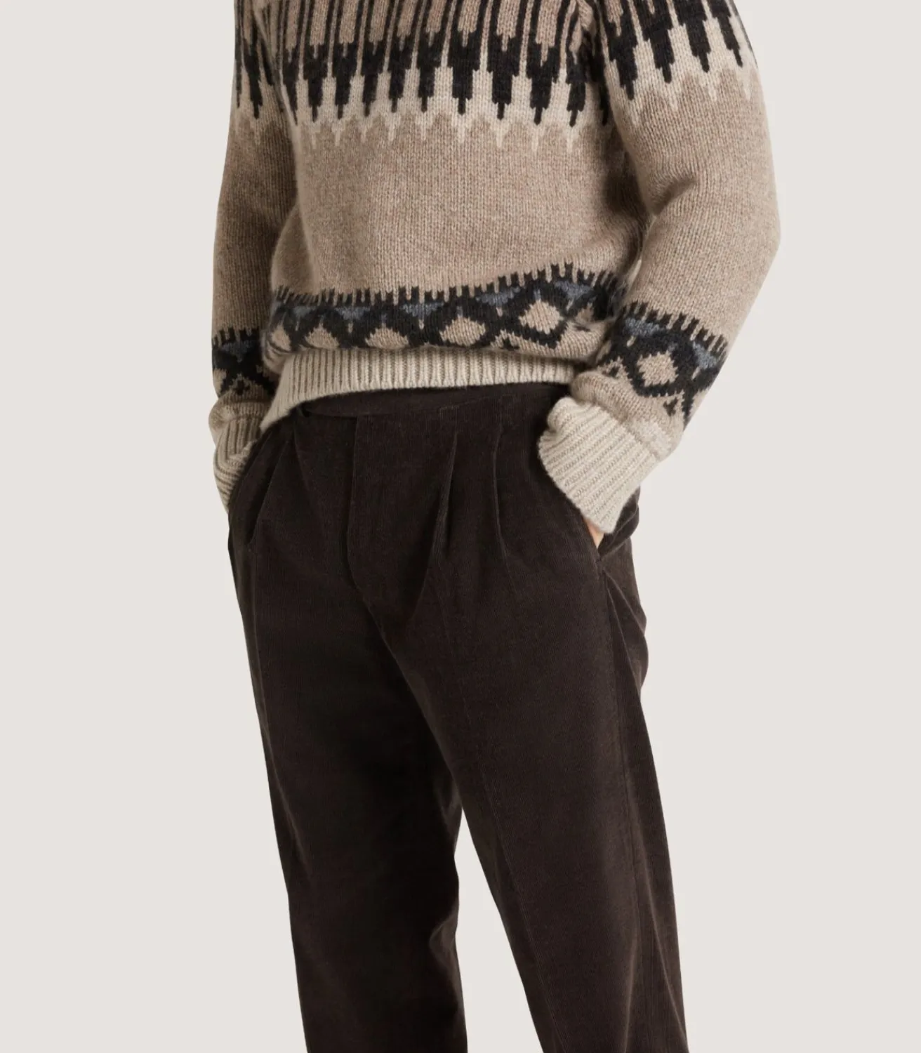 Men'S Side Buckle Trouser In Ebony-Purdey Outlet