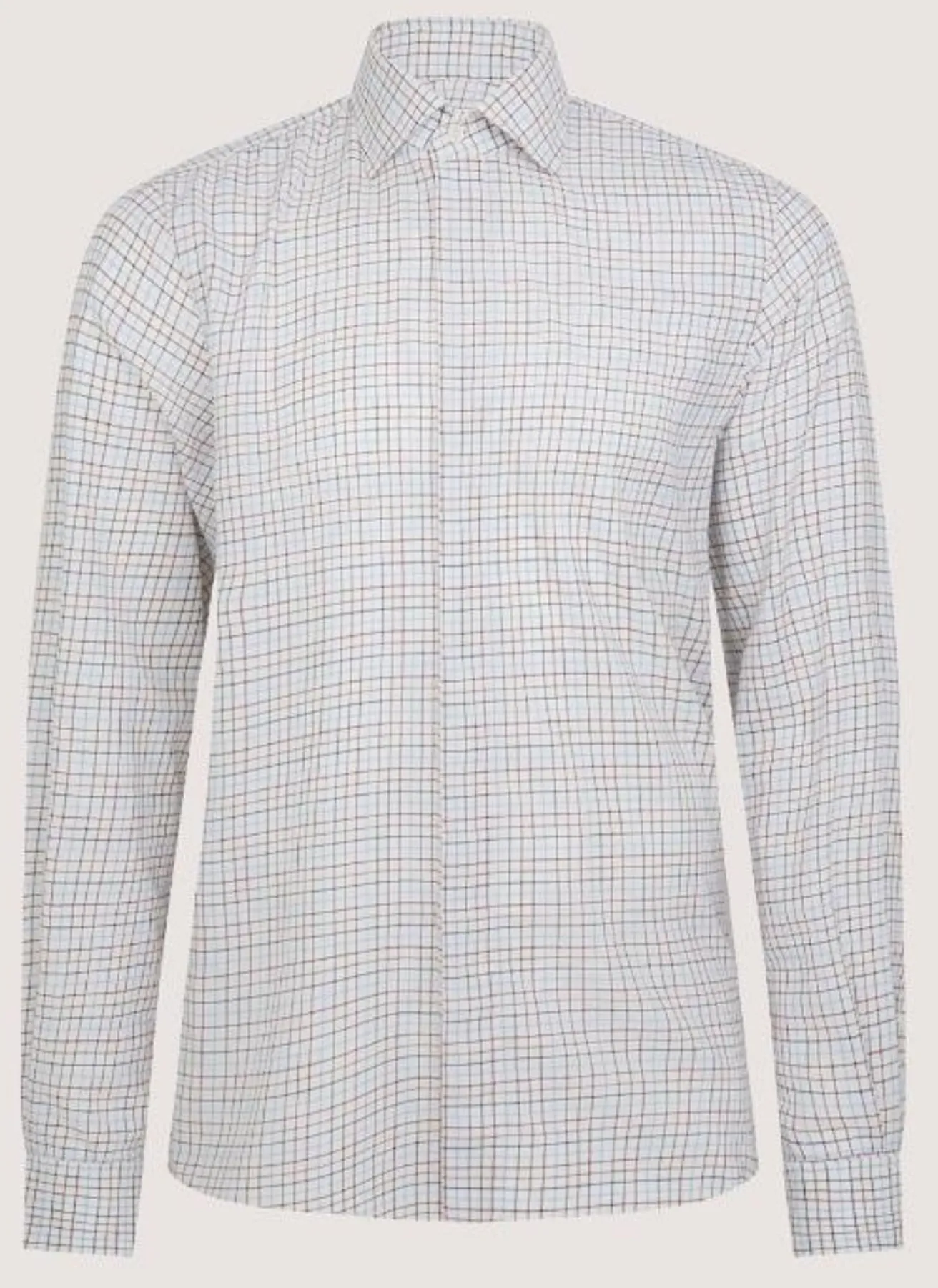 Men'S Summer Sporting Half Tattersall Double Cuff Shirt-Purdey