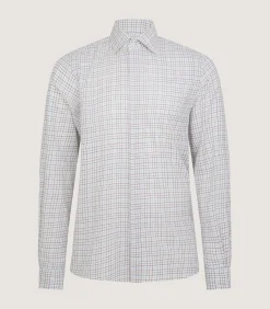 Men'S Summer Sporting Half Tattersall Double Cuff Shirt-Purdey
