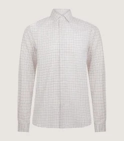 Men'S Summer Sporting Tattersall Double Cuff Shirt-Purdey Sale