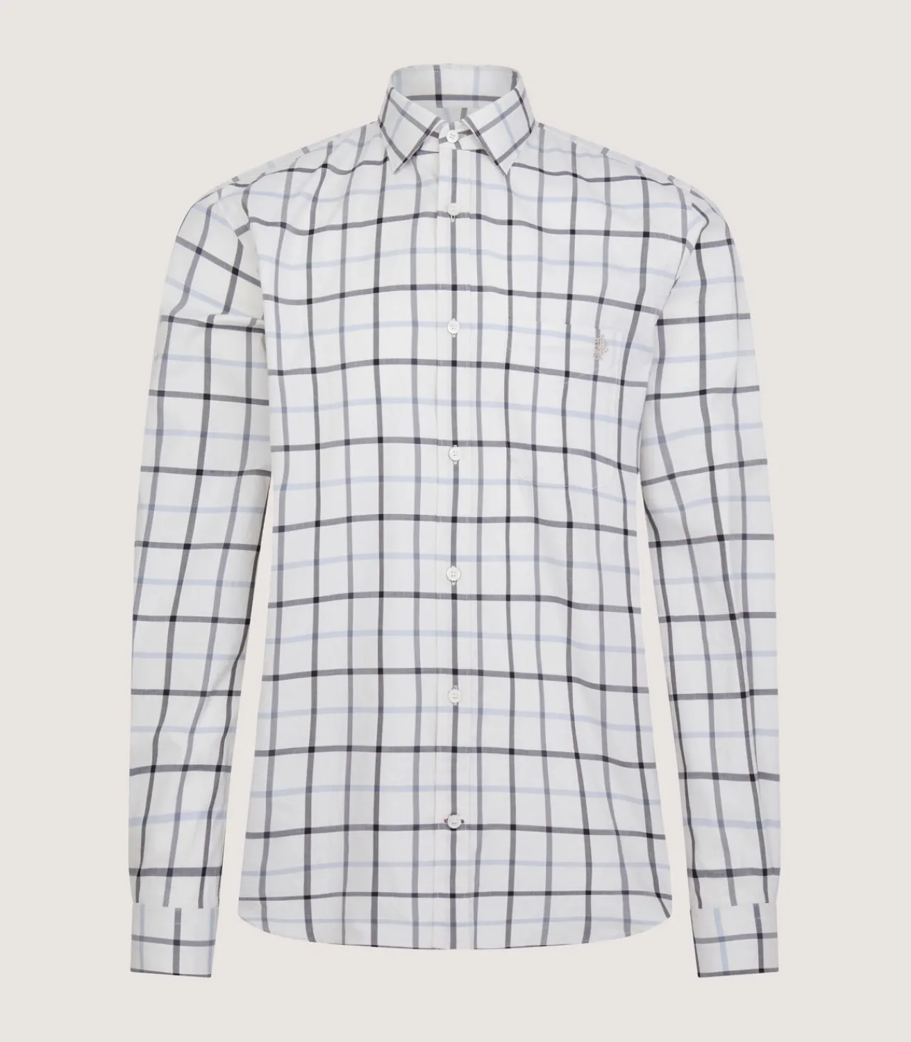 Men'S Summer Sporting Windowpane Pocket Shirt In Blue-Purdey Discount