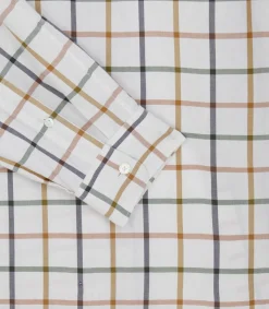 Men'S Summer Sporting Windowpane Pocket Shirt In Green-Purdey Clearance