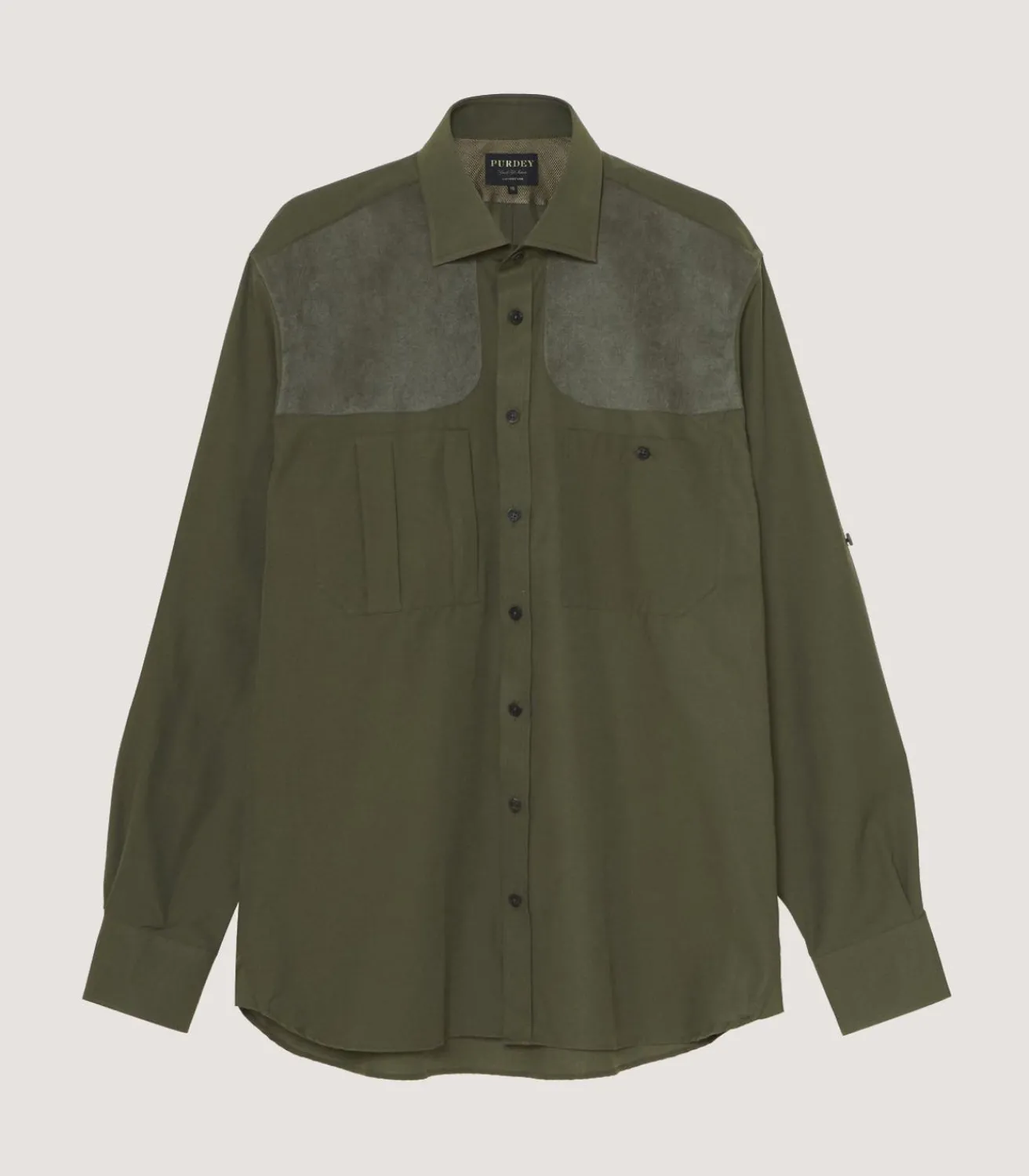 Men'S Technical Sporting Shirt In Khaki Green-Purdey Online
