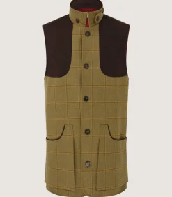 Men'S Technical Tweed High Collar Sporting Vest In Berkshire-Purdey Sale