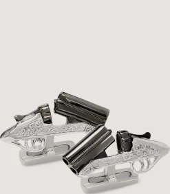 Over-And-Under Silver Cufflinks In Silver-Purdey Clearance