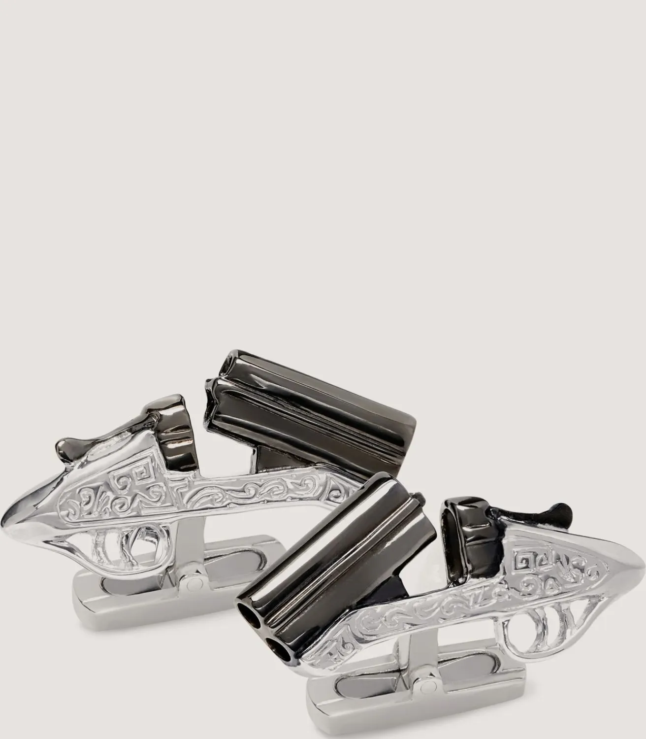 Over-And-Under Silver Cufflinks In Silver-Purdey Clearance