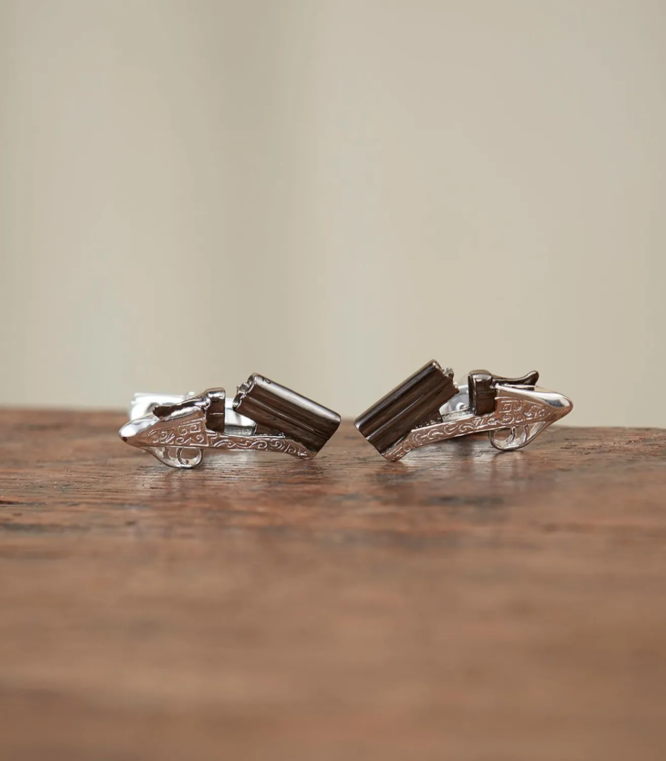 Over-And-Under Silver Cufflinks In Silver-Purdey Clearance
