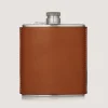 6Oz Leather Flask In Tan-Purdey Best