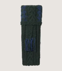 Penberth Chequered Alpaca Field Sock In Dark Green-Purdey