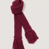 Saltby Handknitted Wool Garter In Burgundy-Purdey Online