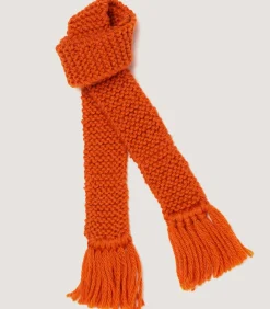 Saltby Handknitted Wool Garter In Orange-Purdey Best