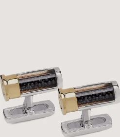 Silver Cartridge Cufflinks With Loose Shot In Silver-Purdey