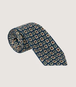 Small Medallion Madder Tie In Buff-Purdey Sale