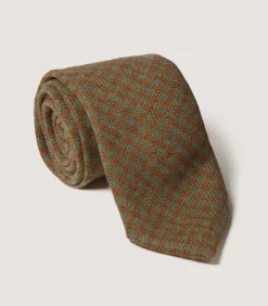 Tweed Check Tie In Lovat Green-Purdey Online