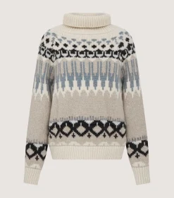Women'S Cashmere Fairisle Falcon Crew Neck Sweater In Kestral-Purdey