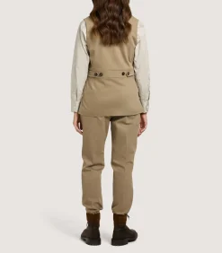 Women'S High Collar Dry Wax Summer Sporting Vest In Taupe-Purdey Best