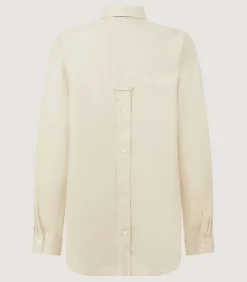 Women'S Linen Relaxed Shirt In Pale Stone-Purdey Discount