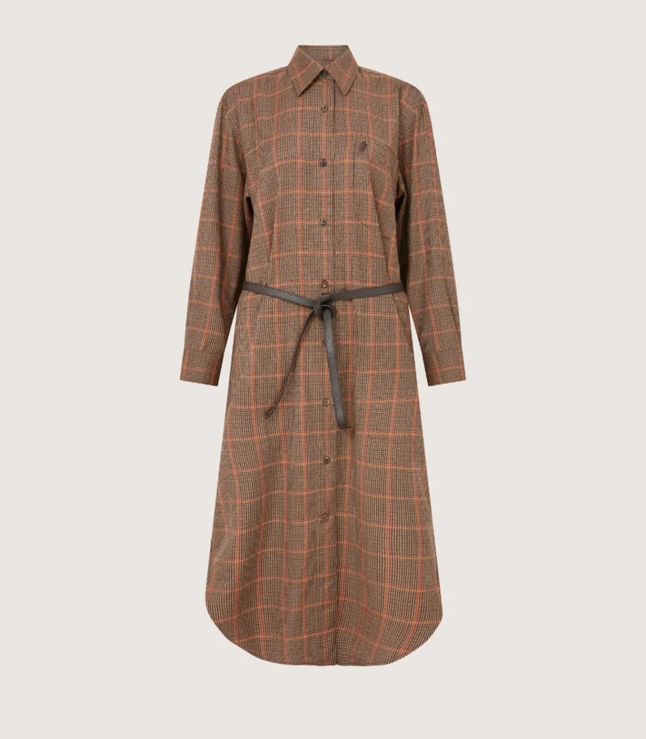 Women'S Merino Country Check Shirt Dress-Purdey