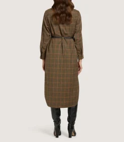 Women'S Merino Country Check Shirt Dress-Purdey