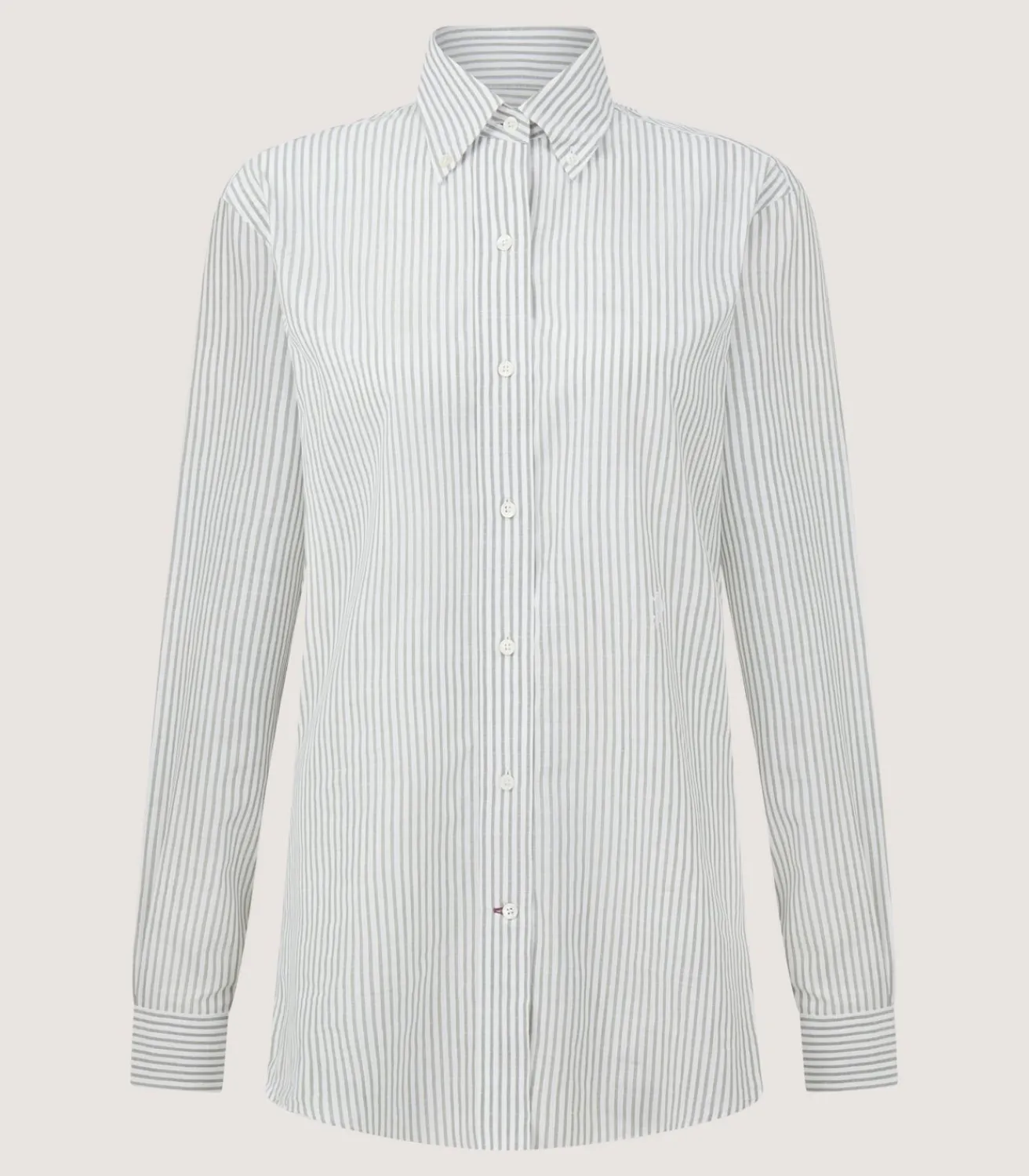 Women'S Sage Cotton Linen Button Down Shirt-Purdey New