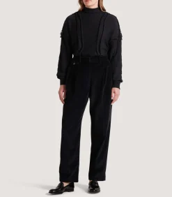 Women'S Triple Pleat Trouser In Black-Purdey