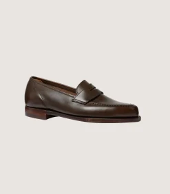 Women'S Unlined Waxed Penny Loafers With Superflex Leather Sole-Purdey Discount