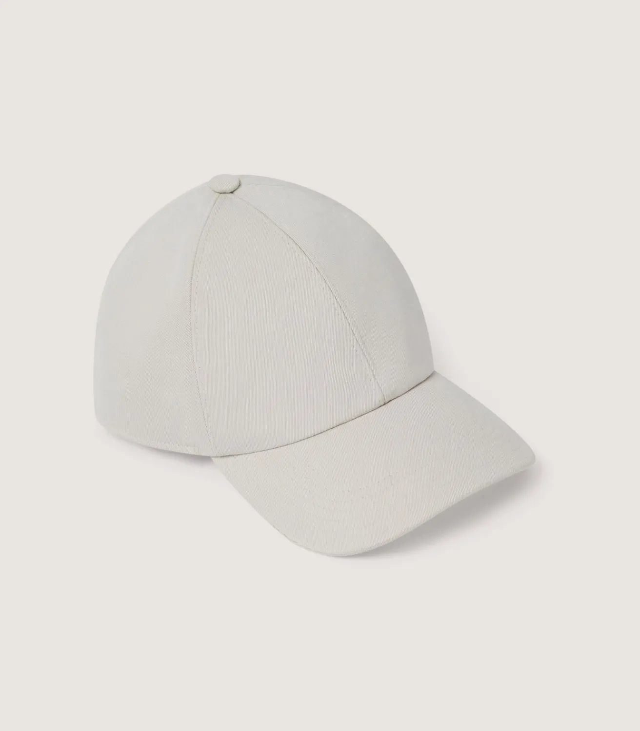 Wool Cotton Baseball Cap In Stone-Purdey Clearance